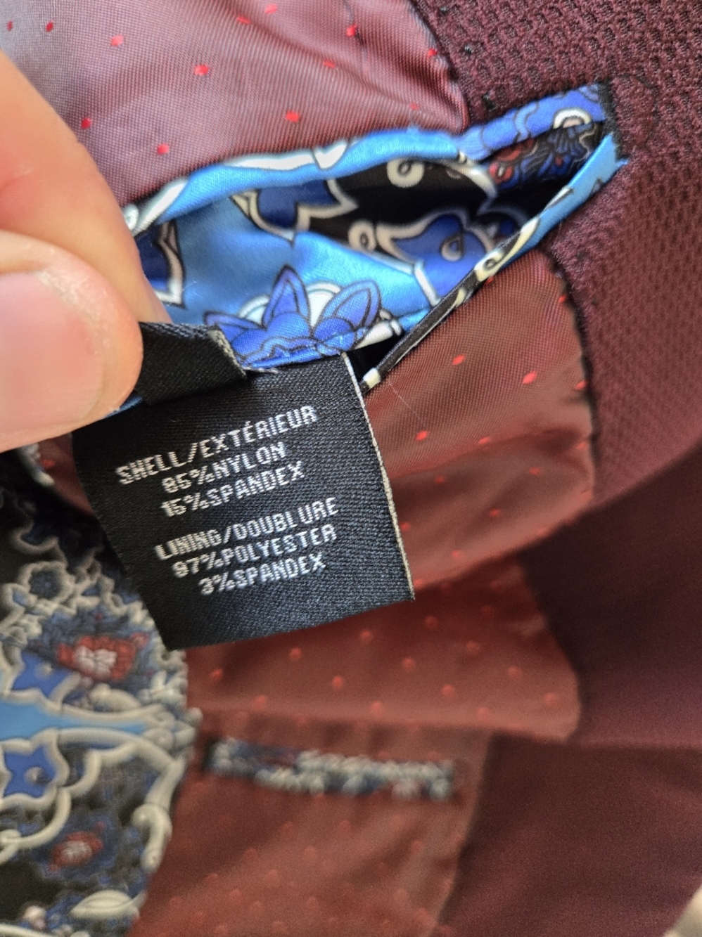 AU NOIR Burgundy Single-Breasted Blazer - damage - Picture 8 of 13